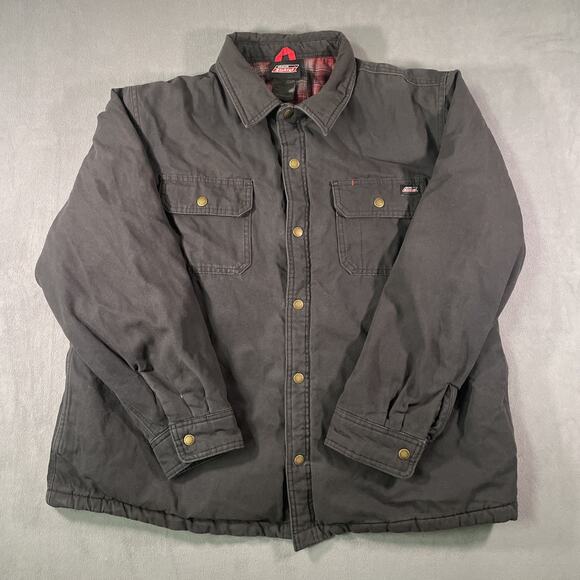 Dickies Other - Dickies Work Jacket Mens 2XL Black Canvas Flannel Lined Snap Button Workwear